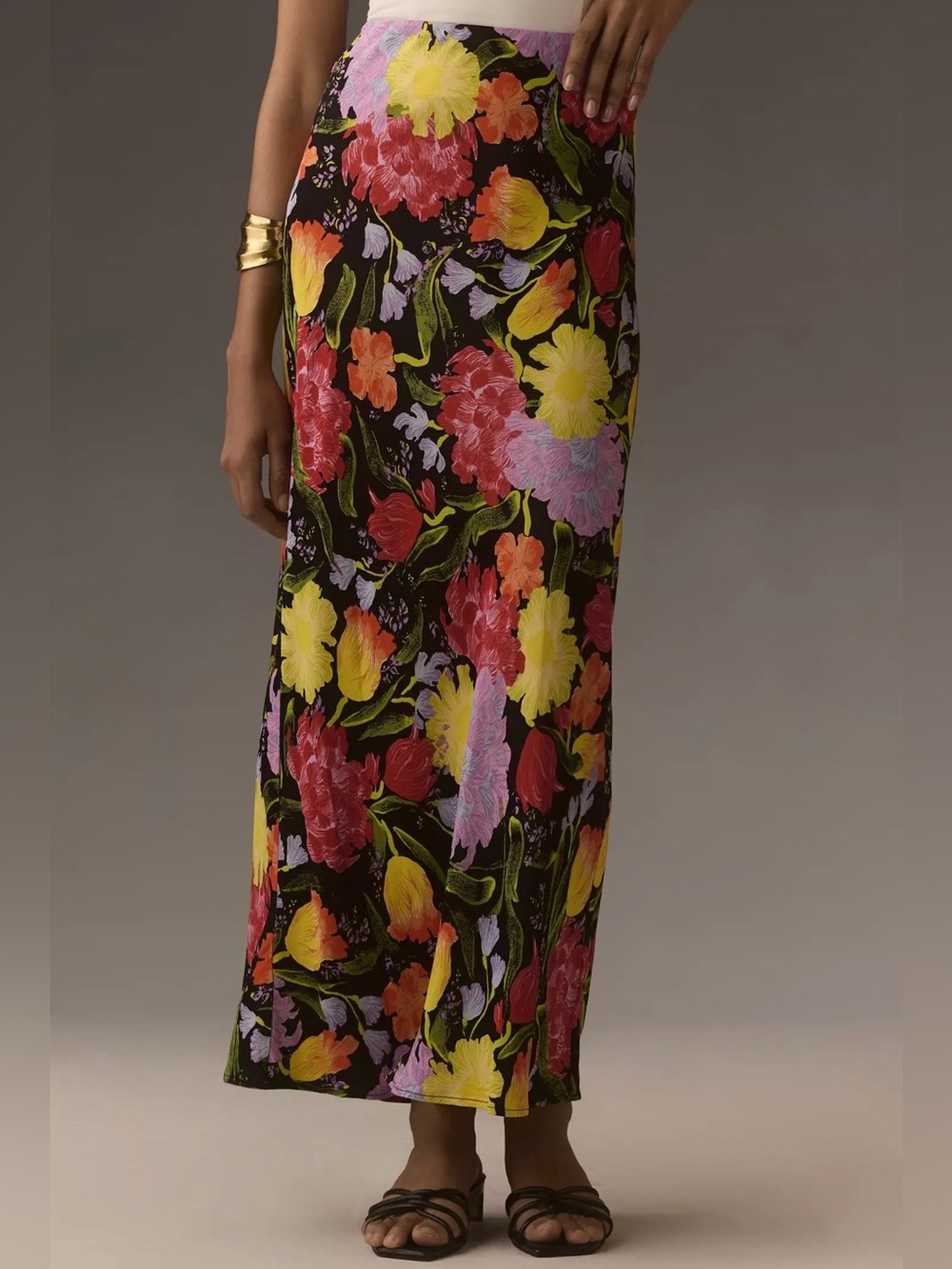 Anthropologie  MAEVE Yukiko Noritake Tilda Maxi Slip Skirt Floral XS ECU